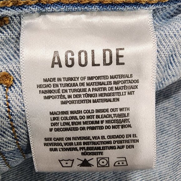 Agolde Cargo Jeans Cooper Light Wash Organic Denim Utility Carpenter Women's 26 - Picture 5 of 11